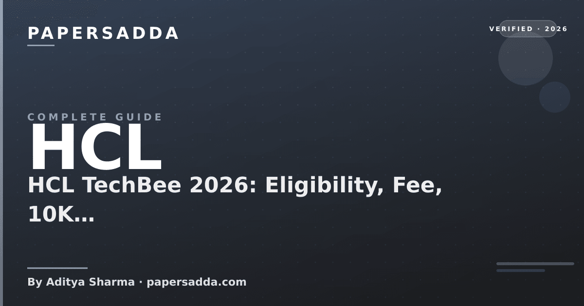 HCL TechBee 2026 official fees, stipend, starting salary and service agreement