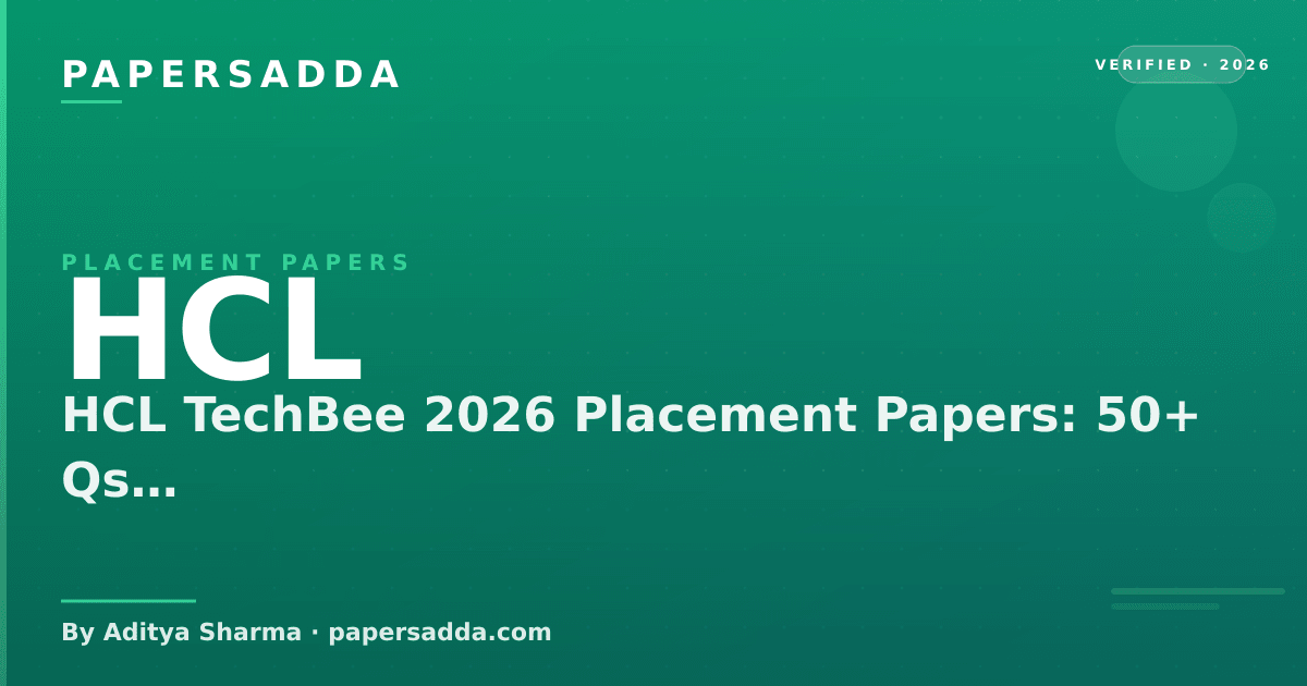 HCL TechBee 2026 placement papers, official selection steps, fees and starting salary