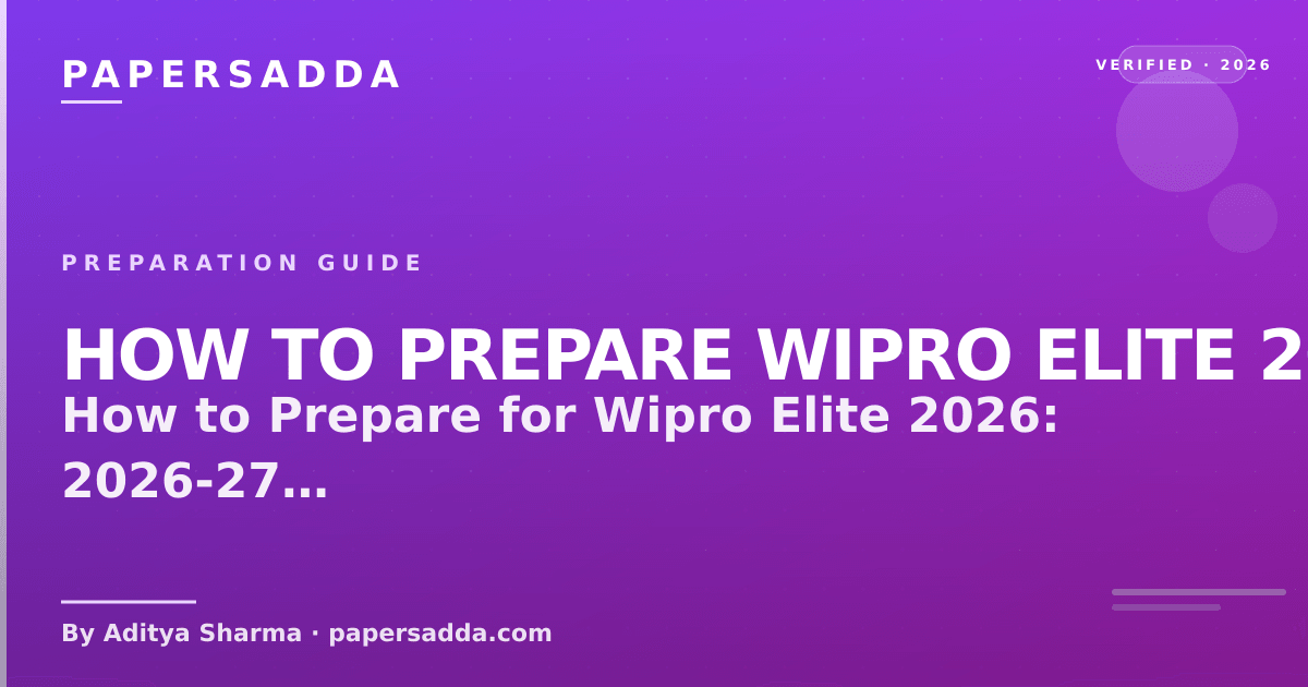 Wipro Elite 2026 preparation plan for the 2026-27 batch