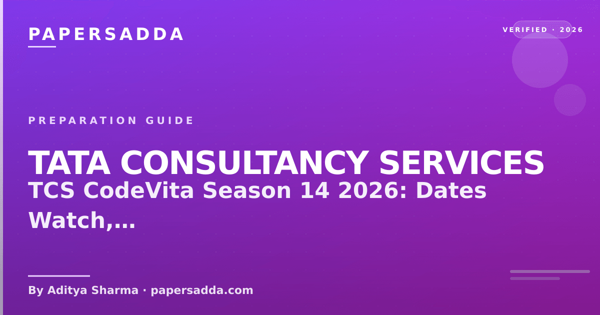 TCS CodeVita Season 14 2026 dates watch, round format and prize pool